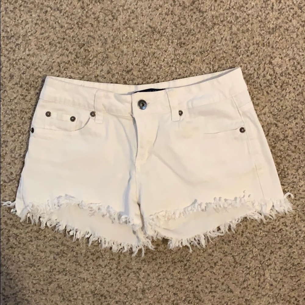 White denim shorts